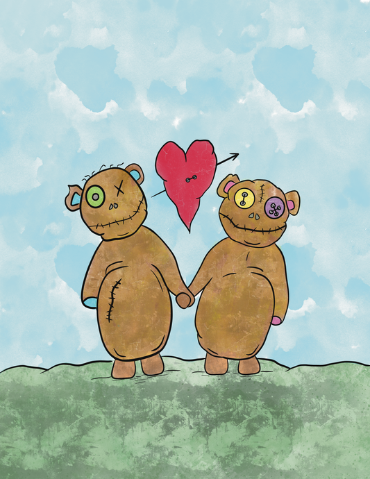 Scare Bears Art Print - "Together Forever"