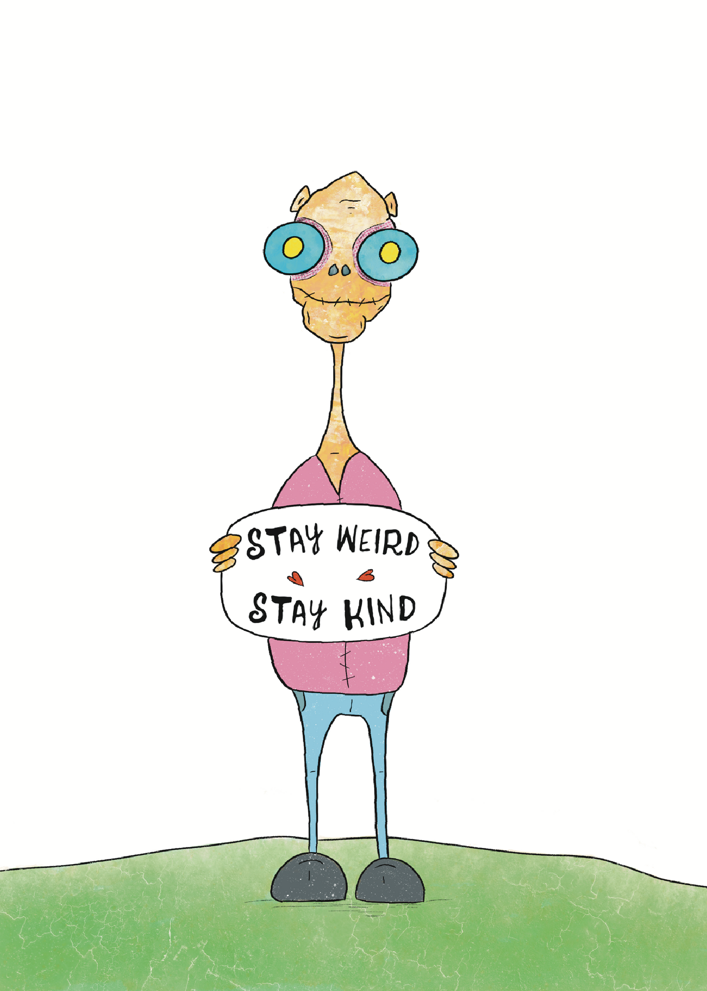 CreatureKind Art Print - "Stay Weird, Stay Kind"