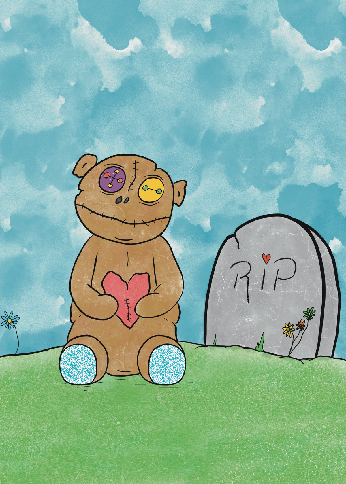 Scare Bear Art Print - "Still Missing You"